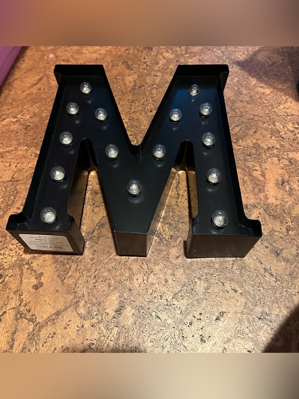 Black Lighted Marquee Letter “M”